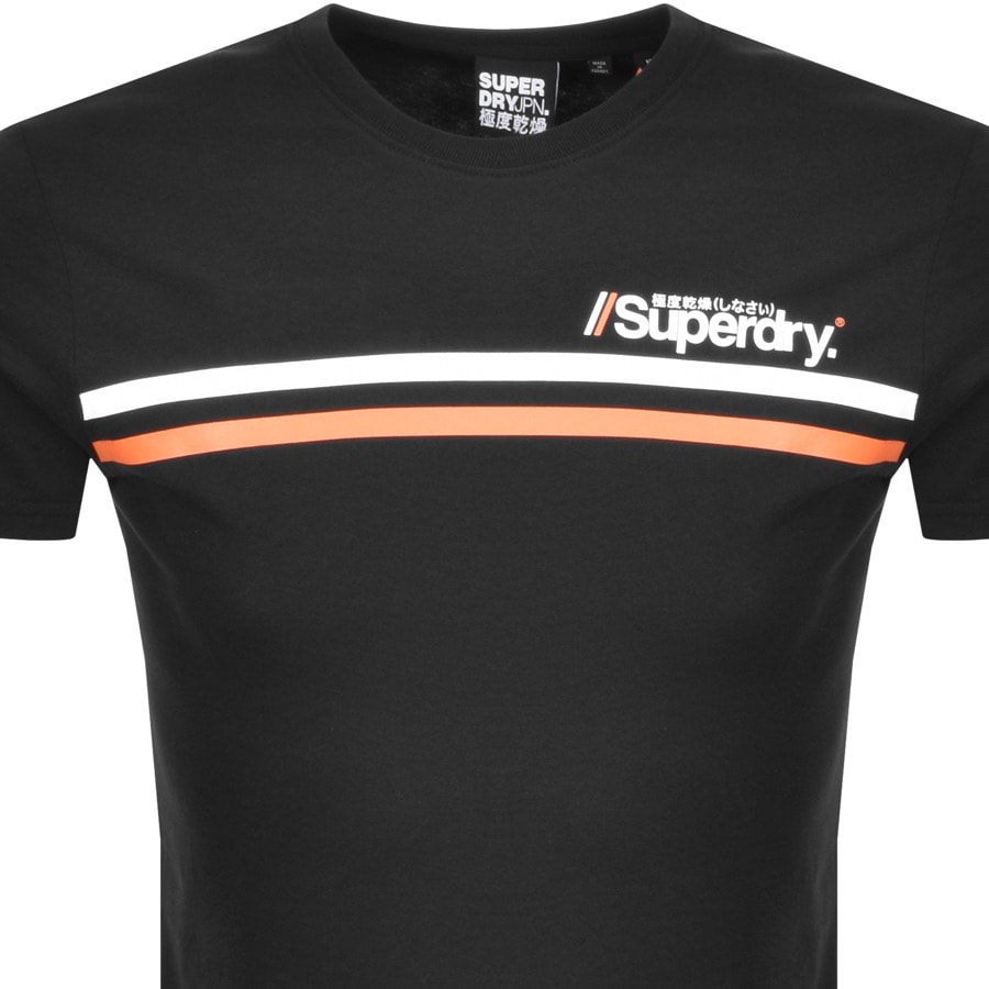 Alternative Image for ProductSuperdry Core Stripe Logo T Shirt Black2